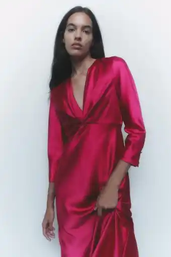 ZARA Vestido satinado nudo oferta