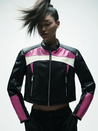 ZARA Cazadora efecto piel oferta