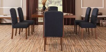 Comedor cuadrado mika con 6 sillas azul