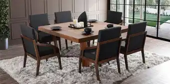 Muebles Dico Comedor cuadrado mara con 6 sillas negro oferta