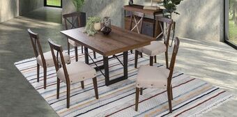 Muebles Dico Comedor rectangular barret teka con 6 sillas oferta