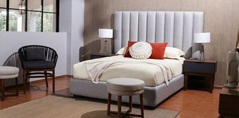 Muebles Dico Cama matrimonial monet gris claro oferta