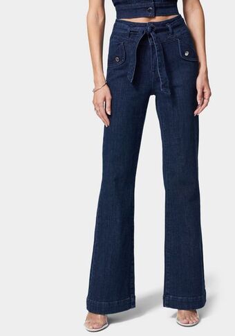 Bebe Belted wide leg jean oferta