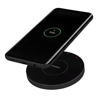 Cargador inalámbrico mobo circular negro