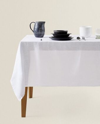 ZARA HOME Mantel lino lavado oferta