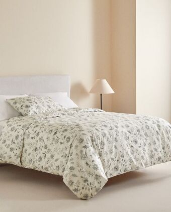 ZARA HOME Funda nórdica print floral verde oferta