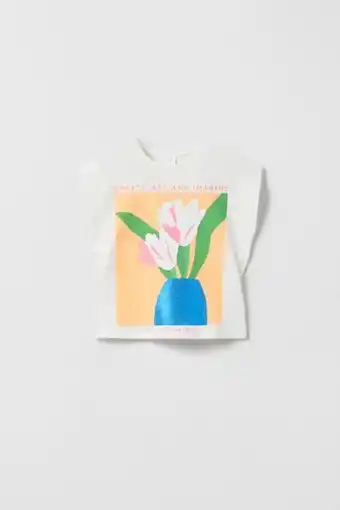 ZARA Camiseta estampado foil oferta