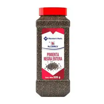 Sam's Club Pimienta negra entera member's mark by mccormick 520 g oferta