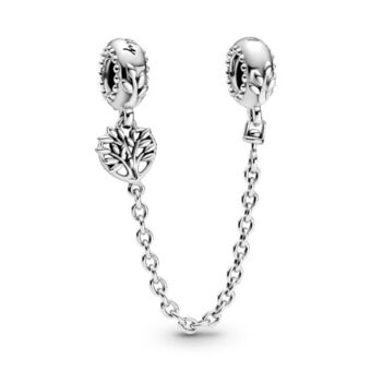 Pandora Cadena de seguridad corazón con árbol de familia oferta