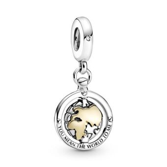 Pandora Charm colgante mundo giratorio dos tonos oferta