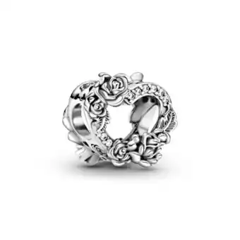 Pandora Charm rosas y corazón calado oferta