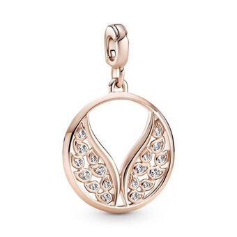 Pandora Medallón alas en llamas recubrimiento en oro rosa de 14k pandora me oferta