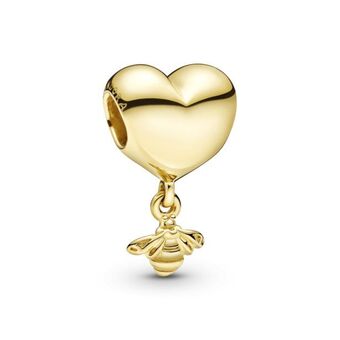 Pandora Charm corazón y abeja recubrimiento en oro de 14k oferta