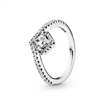 Pandora Anillo hueso de los deseos con cuadrado resplandeciente oferta