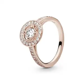 Anillo círculo clásico recubrimiento en oro rosa de 14k