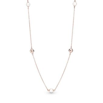 Pandora Collar de cuentas y perlas cultivadas de agua dulce recubrimiento en oro rosa de 14k oferta