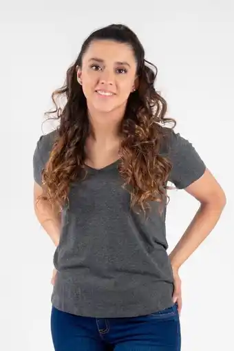 Santory Playera lisa manga corta escote oferta
