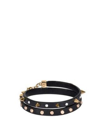 Pulsera doble en piel genuina.