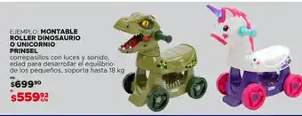 Montable roller dinosaurio o unicornio princel