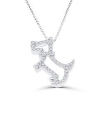 Joyerías Bizzarro Dije de oro blanco 14k con cadena con 13pts de diamante (vs1-vs2) (g-h) oferta