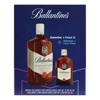 Whisky ballantine's finest 1 l + 1 pza de 375 ml