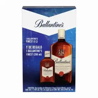 Whisky ballantine's finest 1 l + 1 pza de 200 ml
