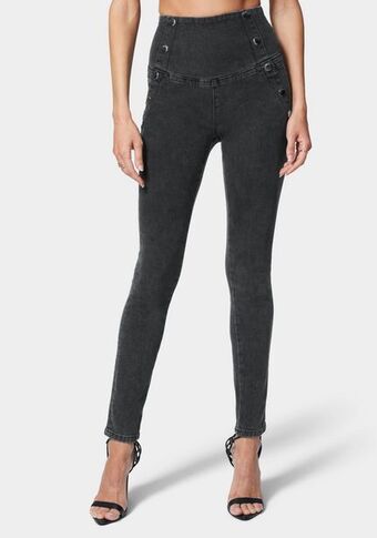 Bebe High waisted button detail skinny jeans oferta