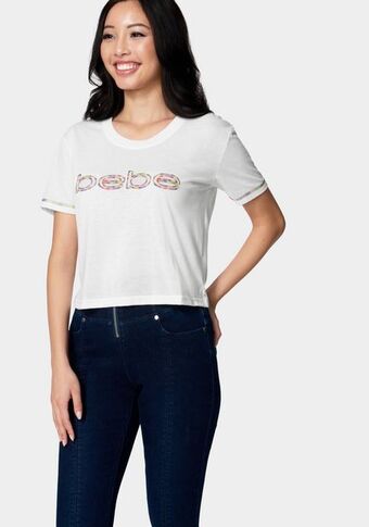 Bebe Bebe logo rainbow coverstitch tee oferta