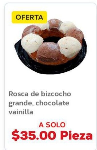 Rosca de bizcocho grande, chocolate vainilla