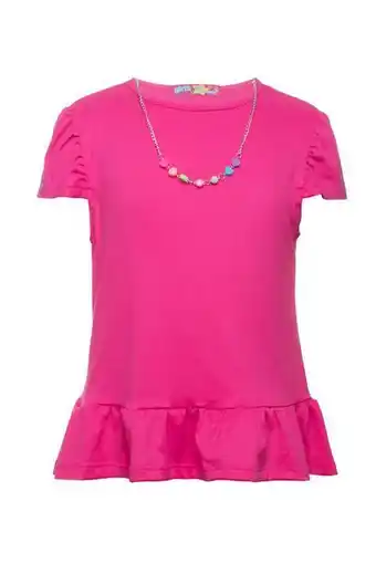 Santory Playera con olán y collar de colores para niña oferta