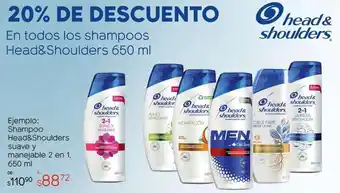 DelSol Shampoo head & shoulders suave y manejable 2 en 1 650ml oferta