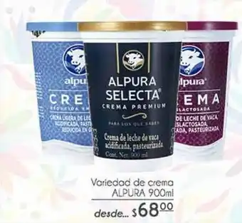 Variedad de crema alpura 900ml