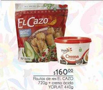 Flautas de res el cazo 720g ´crema ácida yoplait 440g