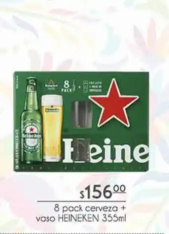 Cerveza heineken 355ml 8 pack