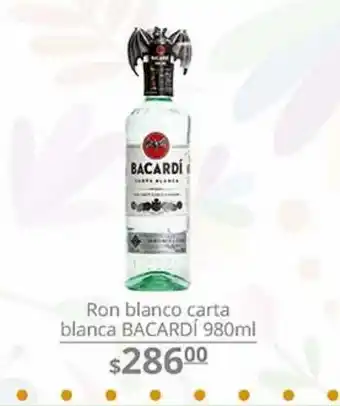 La Comer Ron blanco carta blanca bacardi 980 ml oferta