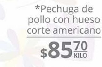 La Comer Pechuga de pollo con hueso corte americano kg oferta