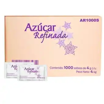 Azúcar metco refinada 1000 sobres de 4 g c/u