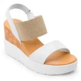 El Bodegón Sandalia con plataforma para dama flexi blanco 107305 oferta