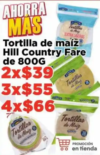 HEB Tortilla de Maíz Hill Country Fare de 2x800g oferta