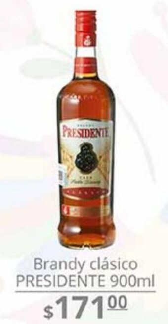 La Comer Brandy Clásico President 900ml oferta