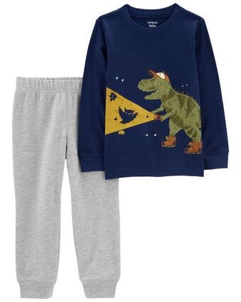 Conjunto de 2 piezas de jogger y playera con dinosaurios carter's