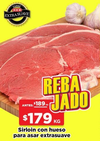 HEB Sirloin con Hueso para Asar Extrasuave oferta