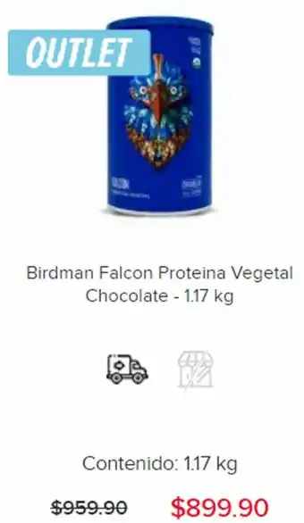 GNC Birdman Falcon Proteína Vegetal Chocolate 1,17kg oferta