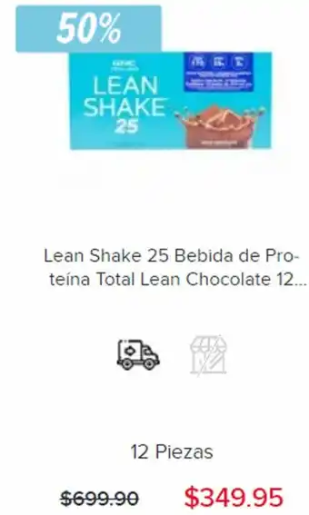 Lean Shake 25 Bebida de Proteína Total Lean Chocolate 12 Piezas