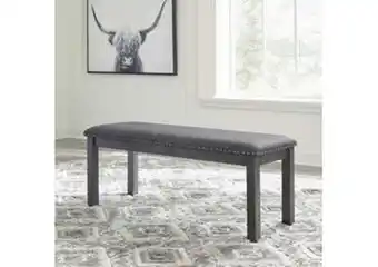 Myshanna black/gray upholstered bench