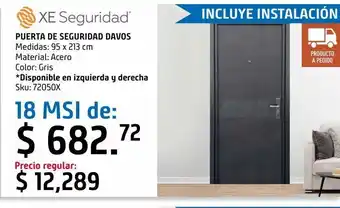 Sodimac Homecenter Puerta seguridad davos 95x215cm gris antracita izquierda 10 pasadores y mirrilla oferta