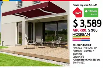 Sodimac Homecenter Toldo plegable color café 2.90 x 2.0 m oferta