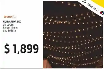Sodimac Homecenter Guirnalda led de 24 luces 1w e27 15.85m oferta