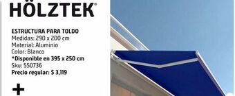 Sodimac Homecenter Estructura toldo retráctil 2.90x2mt, s/ rollo de tela oferta