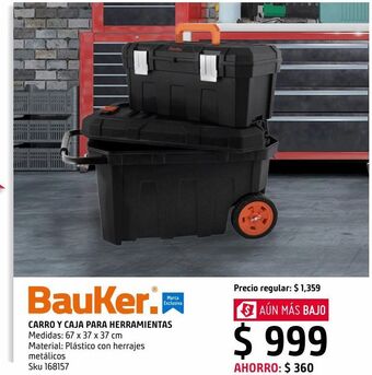 Sodimac Homecenter Carro de herramientas + caja bauker oferta